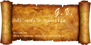 Gáspár Vaszilia névjegykártya